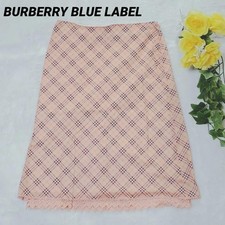 Burberry Blue Label Nova Check Knee-Length Skirt Pink 38/M US:S 118145c