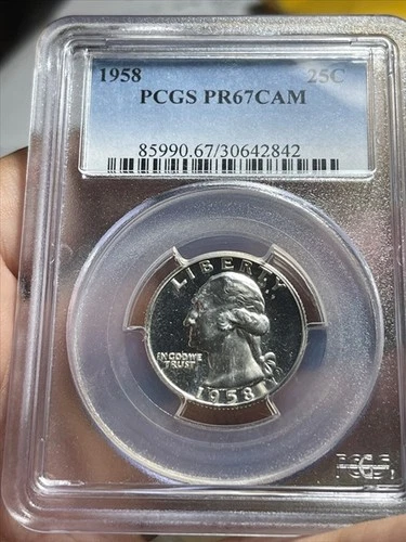 1958 Cameo Proof Washington Quarter PCGS PR67 CAM