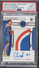 2022 National Treasures RED Chet Holmgren ROOKIE PATCH AUTO PSA 9 JERSEY # 7/75