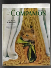 VINTAGE STORE DISPLAY CARDBOARD WINDOW SIGN for WOMANS HOME COMPANION 1945  CAT