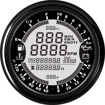 ELING Multi-Function GPS Speedometer Tachometer 85mm 12V for Auto Marine