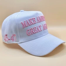 Trump Hat 3D Raised Embroidery Make America Great 45 47 White Pink Black Red