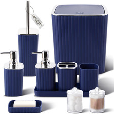 Navy Blue Bathroom Accessories Set - Gorgeous Bathroom Set, 10PC Bathroom Access