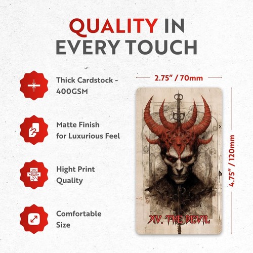 Horror Tarot Cards, 78 Tarot Deck with Foil Edges, Original Tarot Cards for B... - Picture 3 of 6
