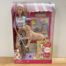 Barbie & Tanner Pooping Dog & Doll Pet Shop Playset J9472 2006 Vintage RARE NEW