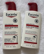 2-Eucerin Eczema Relief Cream Body Wash Colloidal Oatmeal 13.5oz Exp. 10-26