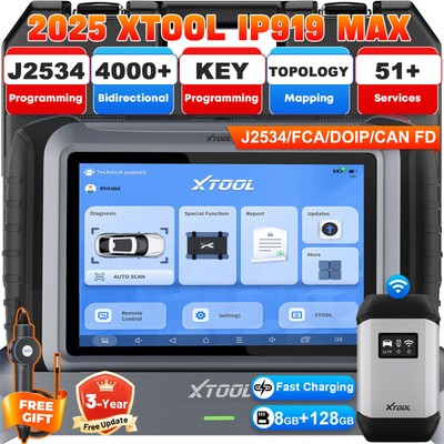 XTOOL IP919 MAX J2534 ECU Programming Auto Diagnostic Tool Key Programmer +XV200