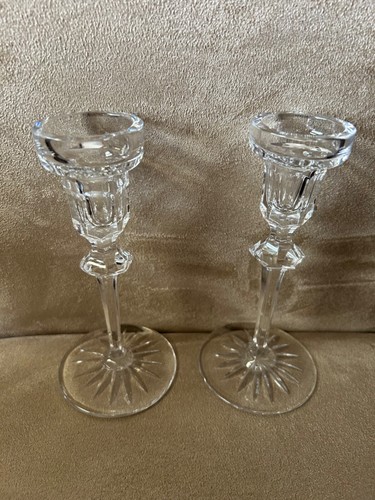 Set of 2 Vintage RICHMOND by ROGASKA Crystal Glass Candlesticks/Holders EUC - Picture 2 of 4