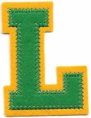 1 7/8'' x 2 1/2'' Green Yellow Block Letterman's Letter L Felt Patch