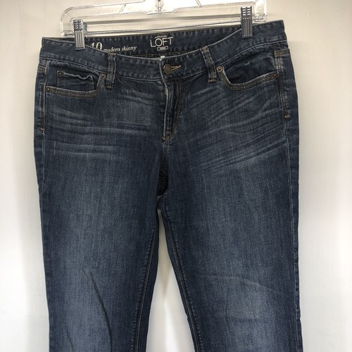 Ann Taylor Loft Womens Modern Skinny Blue Denim Jeans Size 30/10 C - Picture 2 of 7