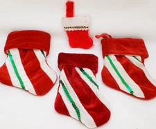 Vintage Lot of 4 Mini Christmas Stockings
