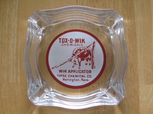 1960's ADVERTISING ASHTRAY TATGE CHEMICAL CO HERINGTON KS LIVESTOCK APPLICATOR - Picture 2 of 4