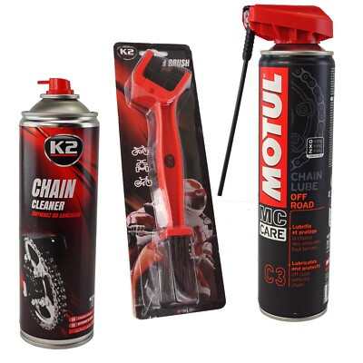 MOTUL Kettenspray Off Road + K2 Kettenreiniger + Kettenreinigungsbürste