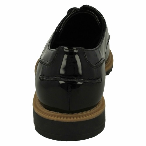 Ladies Clarks 'Griffin Mabel' Black Leather Lace Up Shoes - D Fit - Picture 5 of 12
