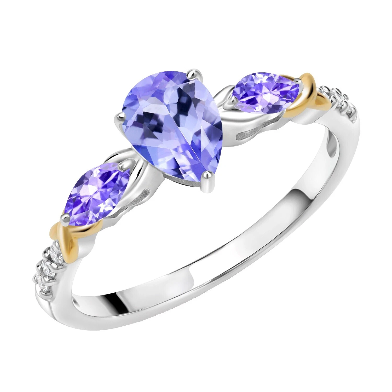 Tanzanite White Yellow Gold Jewelry for Men