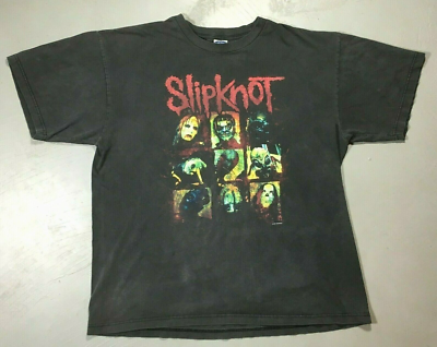 SLIPKNOT tee T-Shirt Size XL Vintage 2001 Faded Distressed 2 Sided 