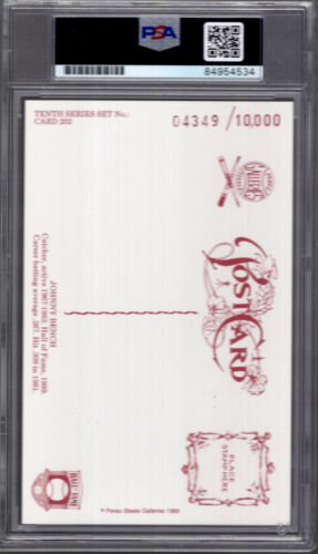 JOHNNY BENCH HAND SIGNED HALL OF FAME PEREZ STEELE CARD REDS PSA SLABBED - Picture 2 of 2
