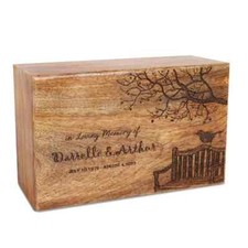Personalized Wooden Cremation Urn   Tree of Life Memorial Box for Adult Ashes