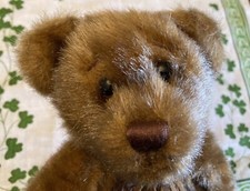 First Main Minky Brown Teddy Bear Leather Bow Corduroy Feet Paws Plush VTG