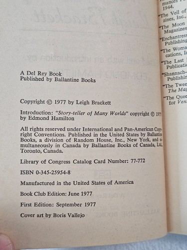 The Best of Leigh Brackett - Edmond Hamilton 1st Edition BORIS Cover VTG GOOD - Picture 3 of 6