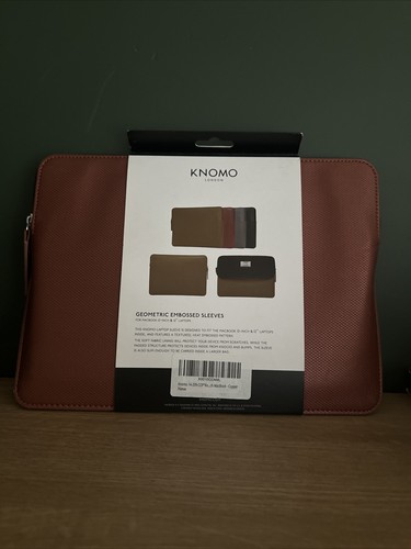 KNOMO Geometric Embossed Sleeve - Macbook 12” & 12” Laptop Ultrabooks - Copper - Photo 2/2