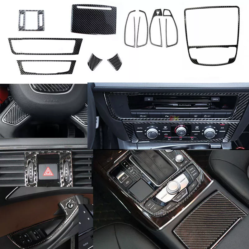 For Audi A6 C7 Carbon Fiber Interior Accessories Kit Cover Trim 2012-2018 | eBay