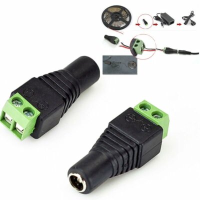 XINGLIDA Power Plug Adapter – 12V Stecker + Buchse, 2,1x5,5 Mm, Für CCTV, LED-Streifen, 5A