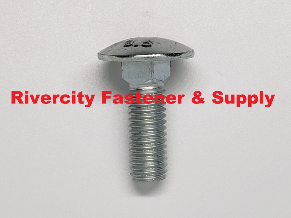 (25) M8-1.25x25 Carriage Bolts 8mm x 25mm Screws M8x1.25 x 25 Zinc M8x1.25 x 25