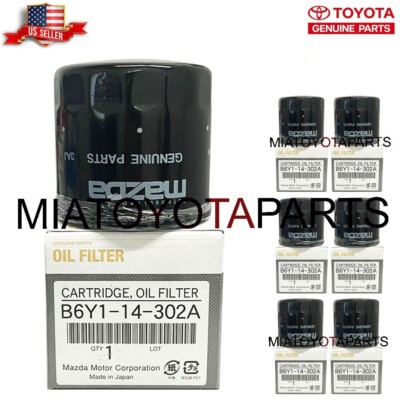 6 Pack Genuine Mazda OEM Engine Oil Filter Assembly B6Y114302A B6Y1-14-302A