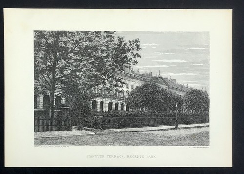 Hanover Terrace impresión original London History Places 1878 Regents Park - Imagen 2 de 3