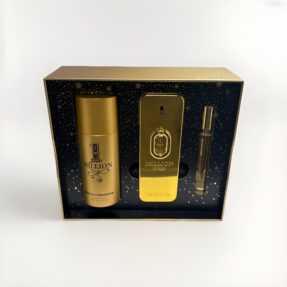 Paco Rabanne 1 Million EDP Intense Gold Gift Set For Men Brand New