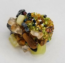 Beaded Ring Gemstone Chip Stretch Ring
