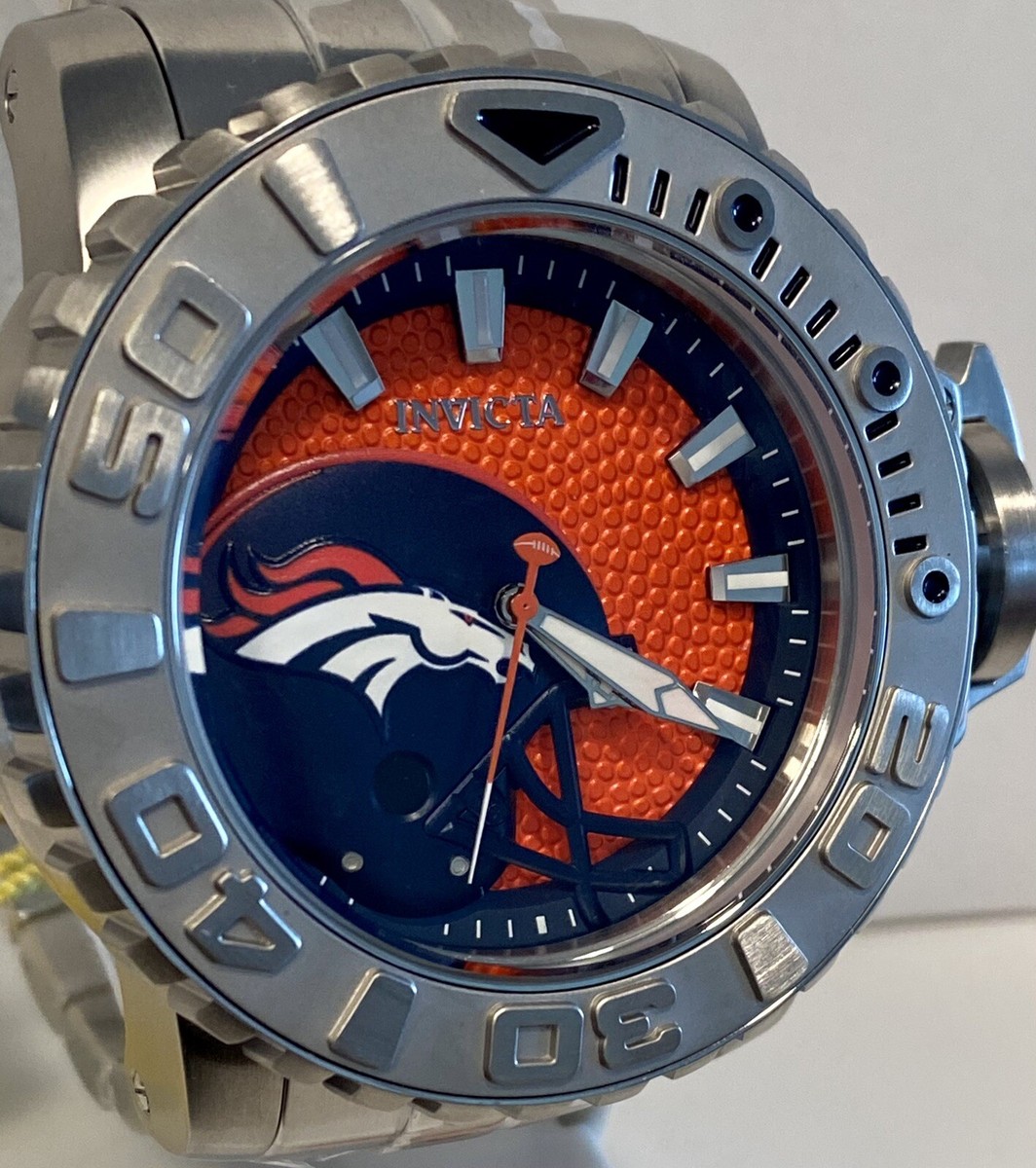 58mm Auto NFL-BRONCOS Orange/Silvertone Bracelet SEA HUNTER