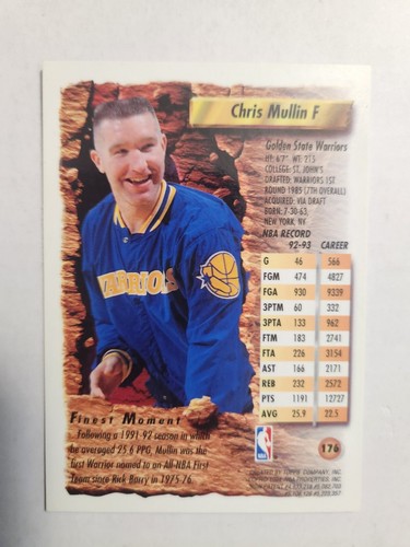 chris mullin 1993/94 TOPPS FINEST WARRIORS HOF - Picture 3 of 3