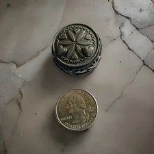 Vintage TORINO Amish Hex Sign Pin Brooch Heart Pierced Post Earrings Trinket Box