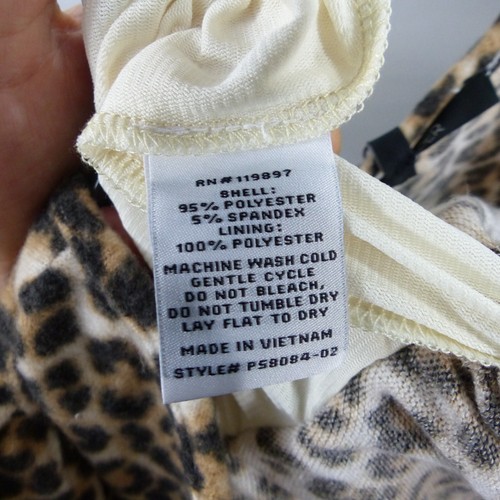 19 COOPER Jumpsuit Brown Black Animal Leopard Print Fleece V-Neck Pant M - Picture 4 of 12