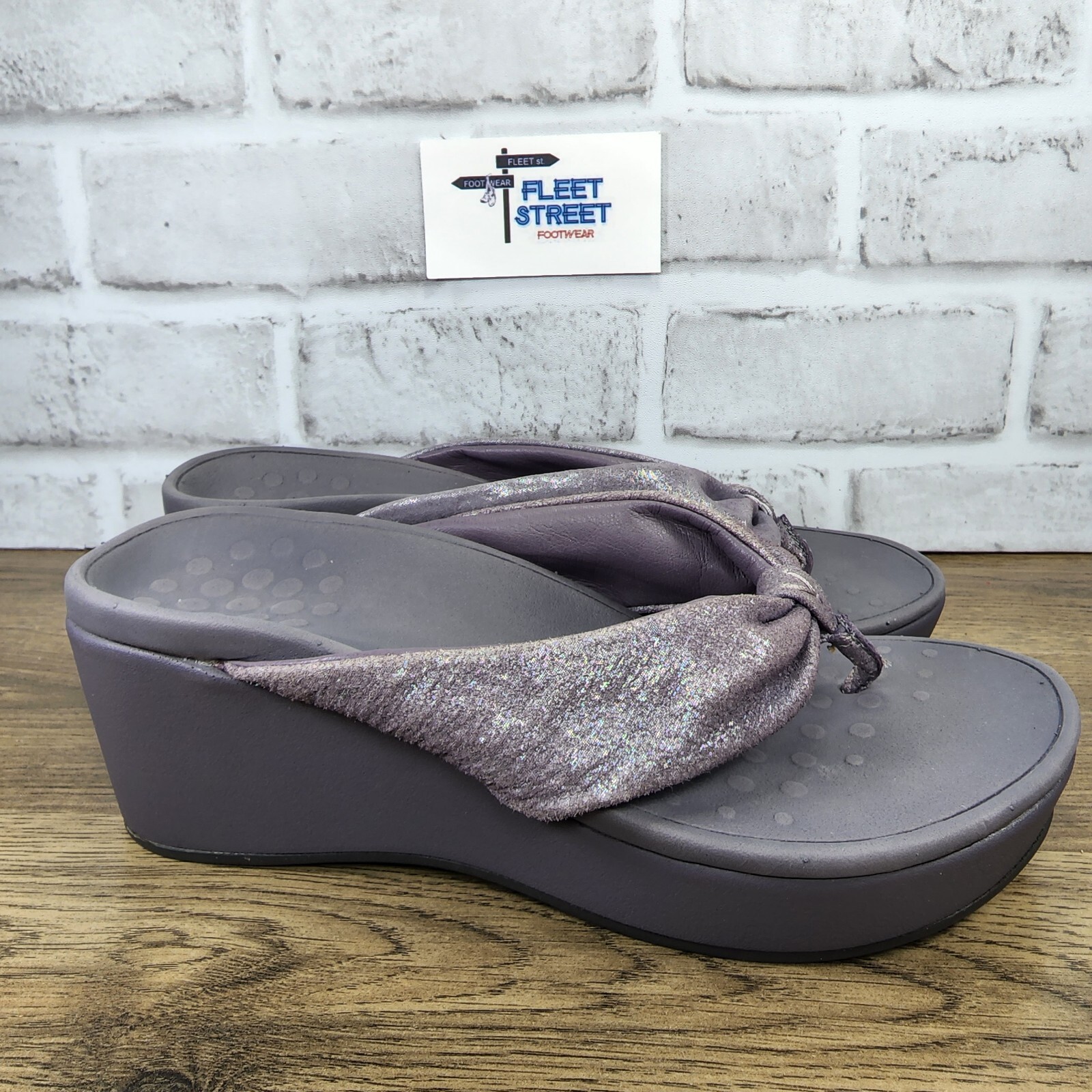 Vionic Womens Arabella Ortho Purple Wedge Flip Flop Comfort Sandals Size 6  | eBay