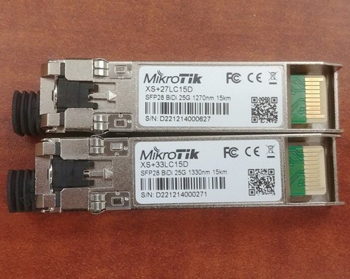 MikroTik New XS+2733LC15D Pair of Bidirectional Single Mode SFP+ SFP28 Modules - Afbeelding 2 van 3
