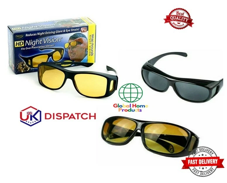 HD Night-Vision, Wraparound Driving Glasses - Tools & more!