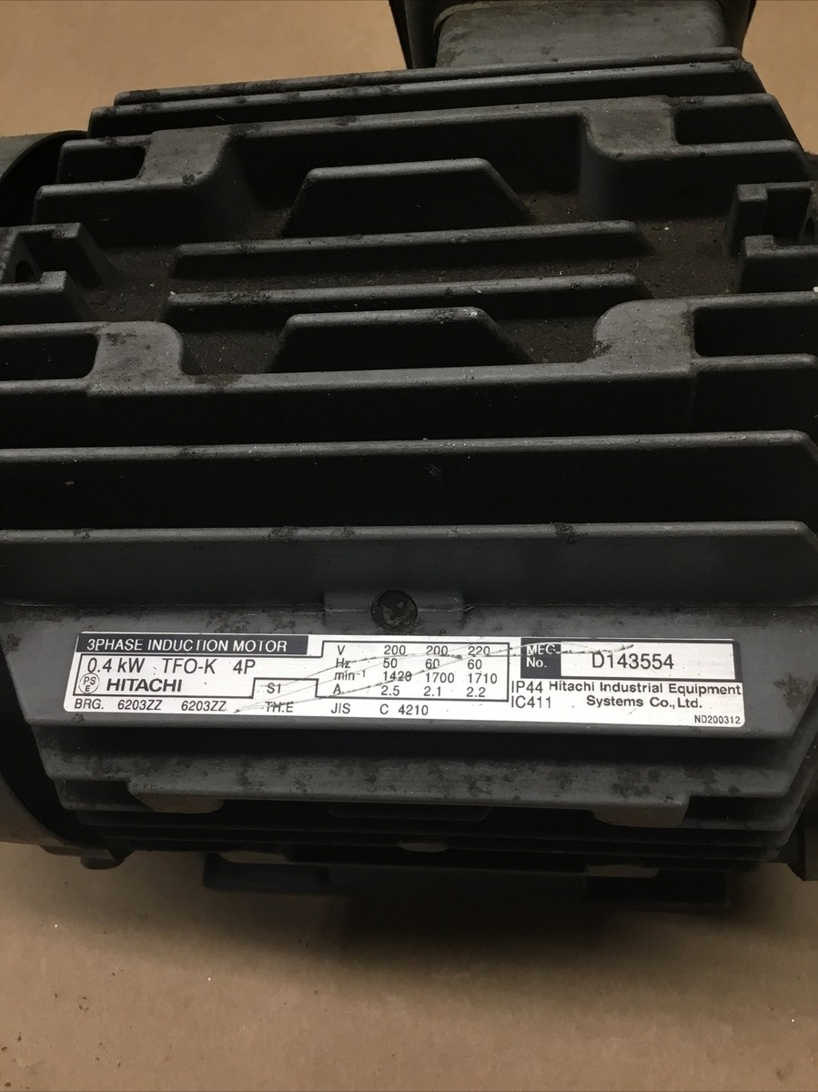 Hitachi TFO-K 3-phase motor, 0.4 KW 4P D122069 #716G13PR7 | eBay Hitachi TFO-K 3-phase motor, 0.4 KW 4P D122069 #716G13PR7 | eBay