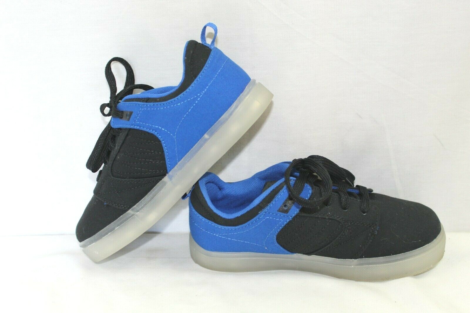 SAOLA Scarpe da skateboard RAGAZZI taglia 2 giovani marca FLASHLIGHTS tomaia tela nero e blu
