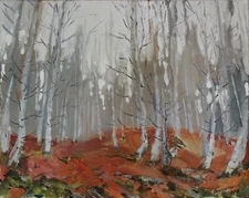 Forest Landscape painting IMPRESSIONISM original Oil on canvas by A. Onipchenko