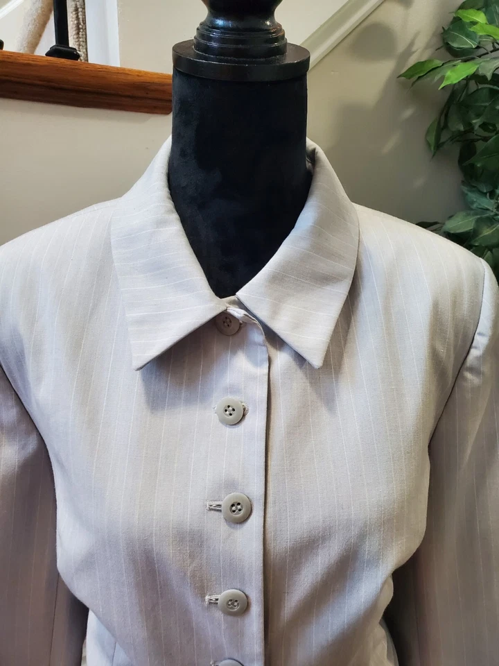 Апостроф женщин белый полиэстер длинным рукавом кнопки спереди куртка размер 18 - Изображение 2 из 4