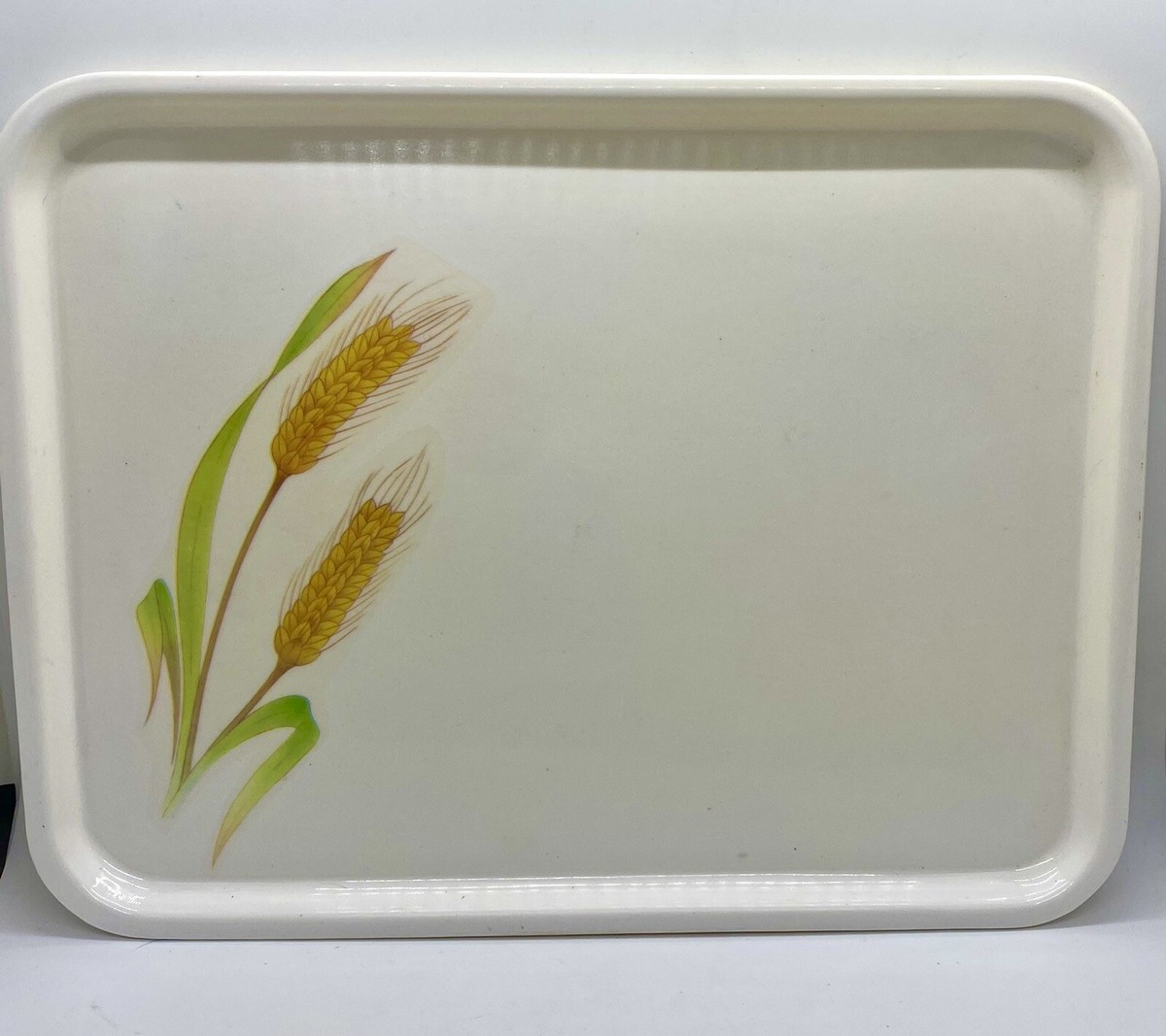 Vtg 70s Burdul Marked White Melamine With Wheat Plants TV Tray 10