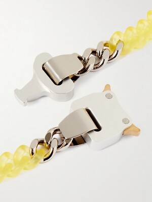 1017 ALYX 9SM Silver-Tone And Nylon Buckle Chain Necklace Yellow