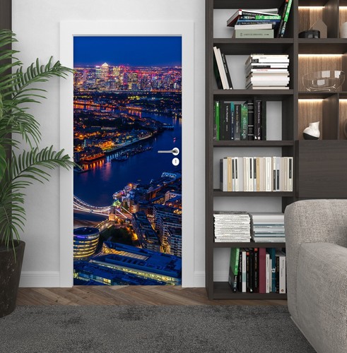 3D Night Light Building River 11408 Marco Carmassi Door Mural main image 1