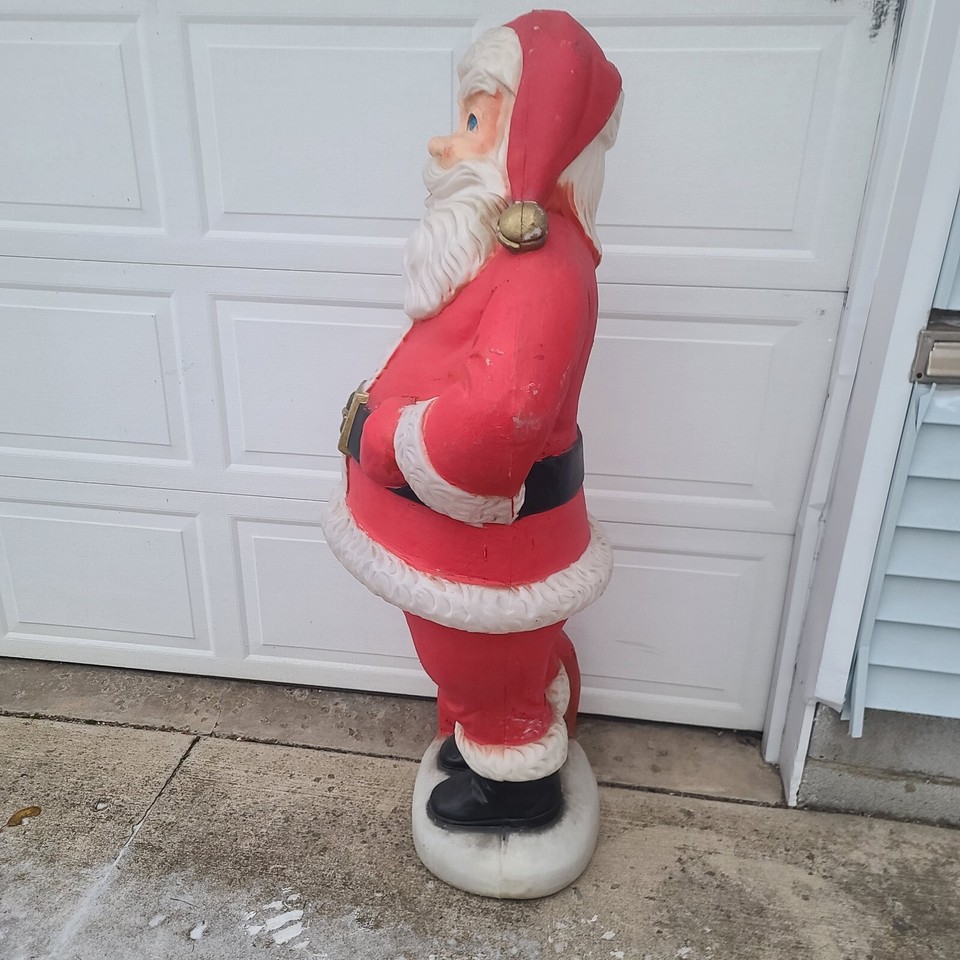 Vtg 5 Foot Santa Claus General Foam Plastic Blow Mold Light Up Yard