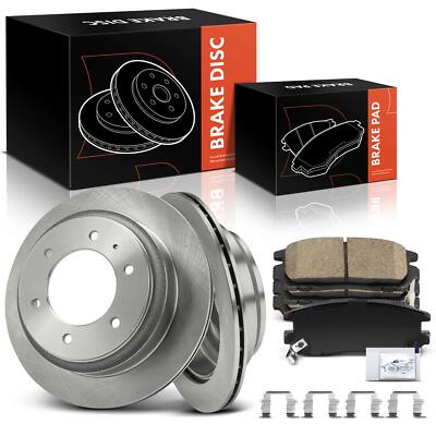 6Pcs Disc Rotors & Ceramic Brake Pads for Honda Passport 94-02 Acura Isuzu Rear