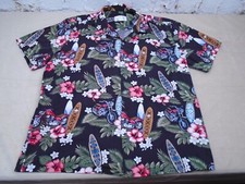 Vintage 90s Koko Head Motorcycle Hawaiian Button Shirt Floral Size Large
