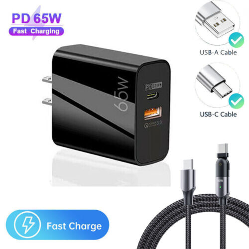 65W Super Fast Wall Charger USB-C For Samsung Galaxy S21 Ultra , S22 5G - Afbeelding 1 van 18